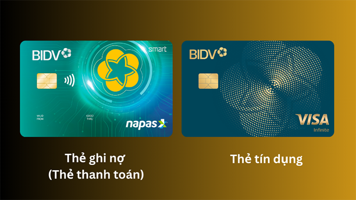 Thẻ tín dụng và thẻ ghi nợ đều là dạng thẻ cứng, được sản xuất theo tiêu chuẩn ISO 7810
